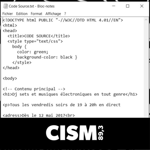 CISM 89.3 : Code Source