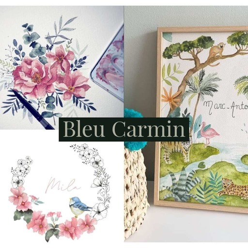 #6 Bleu Carmin, illustratrice aquarelle pour les chambres de vos enfants