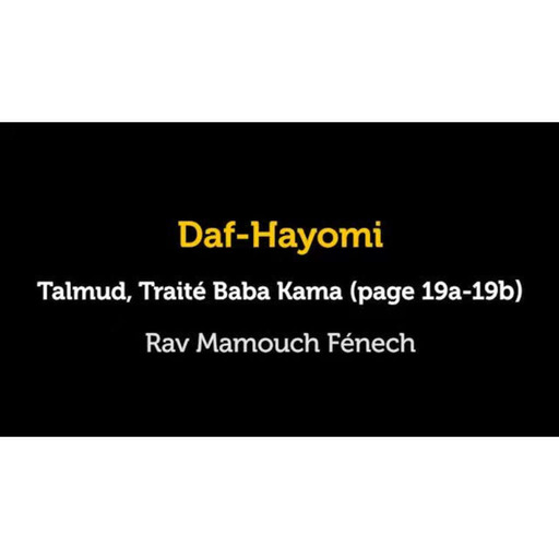 Daf Hayomi - Baba Kama 19 avec Rav Mamouch Fénech