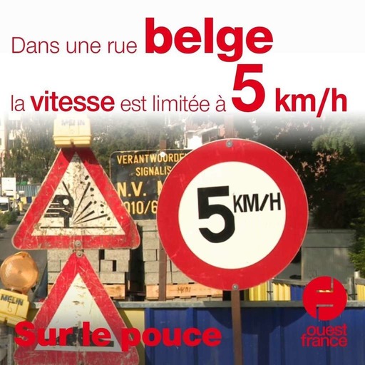 23 septembre 2020 - Dans une rue belge, la vitesse est limitée à 5 km/h - Sur le pouce